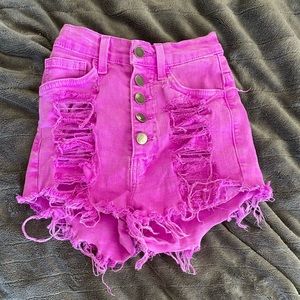 Neon high waisted shorts